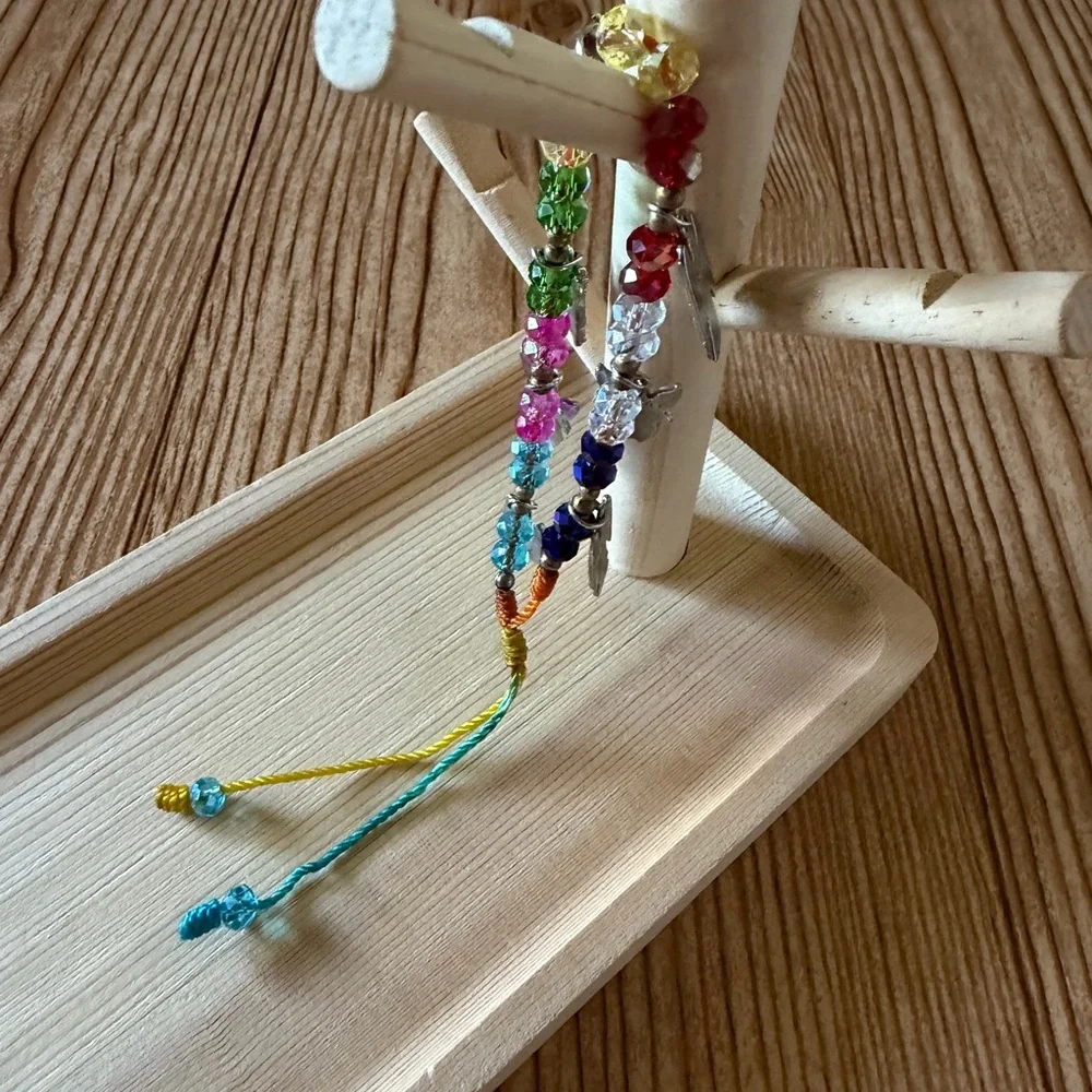 Kids Multicolor Beaded Friendship Bracelet with Silver tone Charms